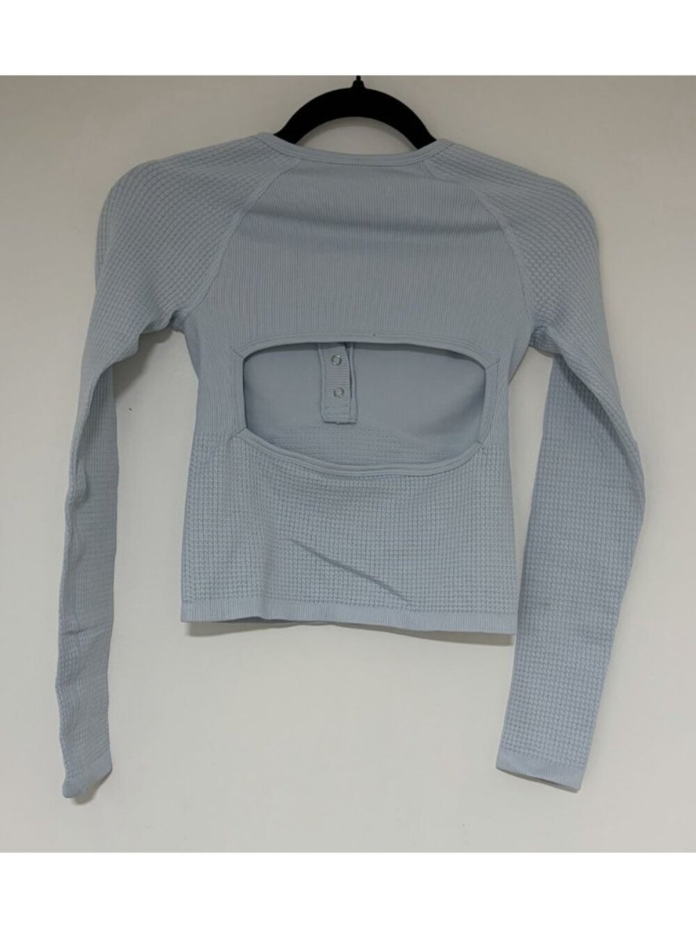 Free People Long Sleeve Bali Out Artic Snow Crop Top Size XS/S New - Picture 3 of 6